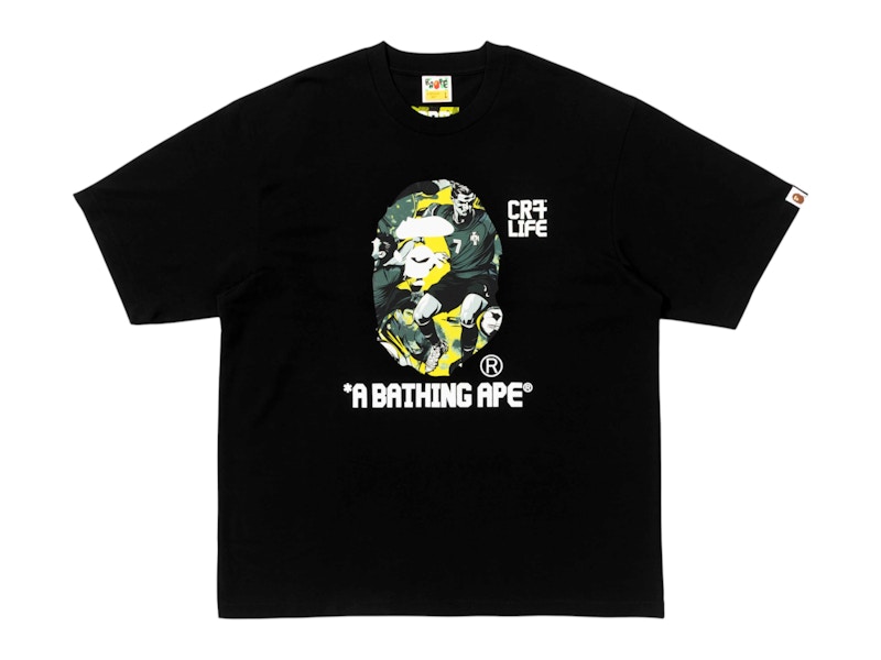 BAPE x CR7 Life Graphic A Bathing Ape Relaxed Fit Tee Black Men's