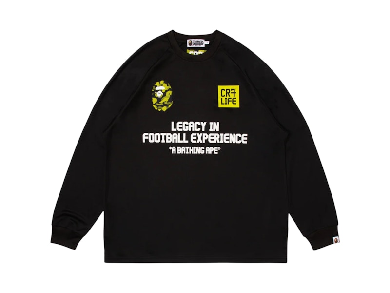 BAPE x CR7 Life Multi Logo Relaxed Fit LS Football Jersey Black
