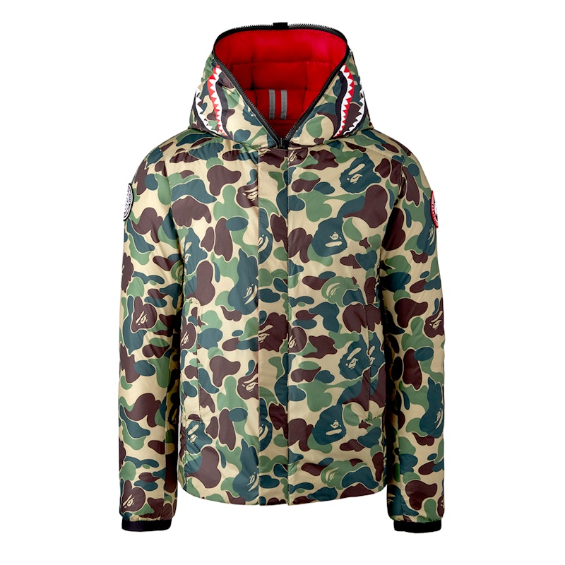 BAPE x Canada Goose x Concepts Crofton Shark Hoodie Red ABC Camo