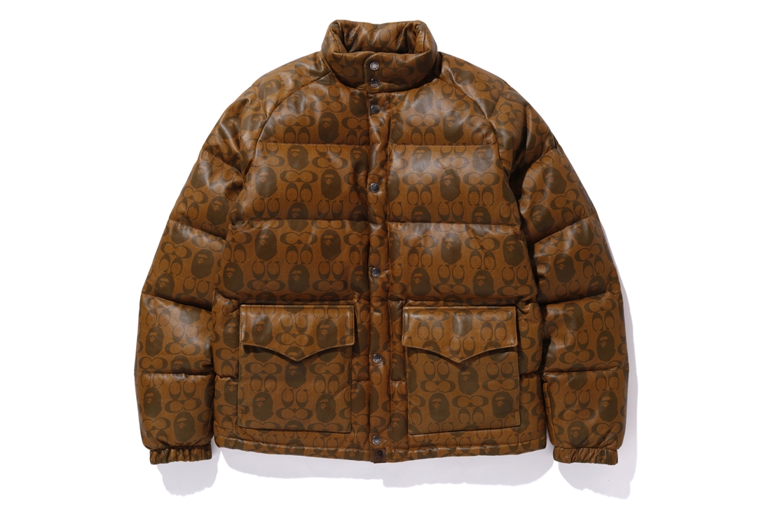 BAPE x Coach Leather Down Jacket Brown - SS20 - US