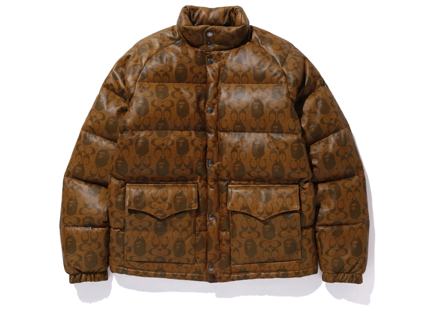 BAPE x Coach Leather Down Jacket Brown - SS20 - US