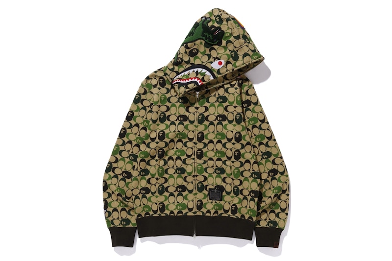 BAPE x Coach Shark Full Zip Hoodie Beige