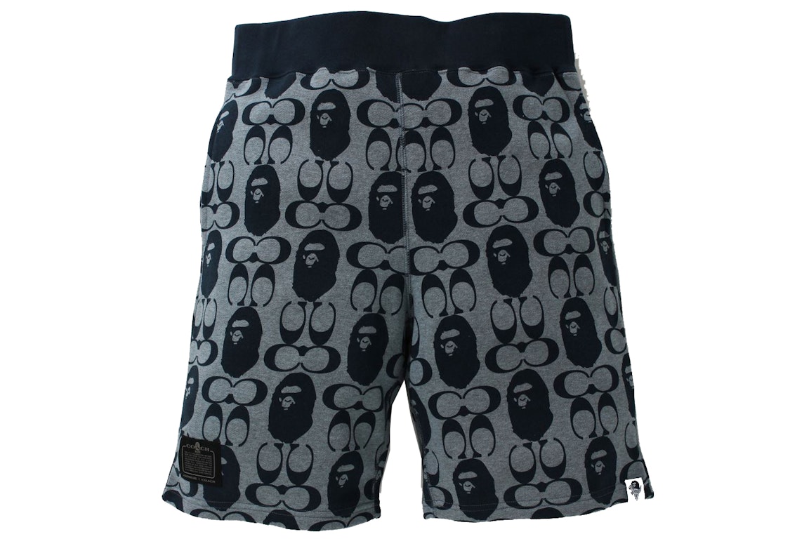Pre-owned Bape X Coach Sweat Shorts Navy