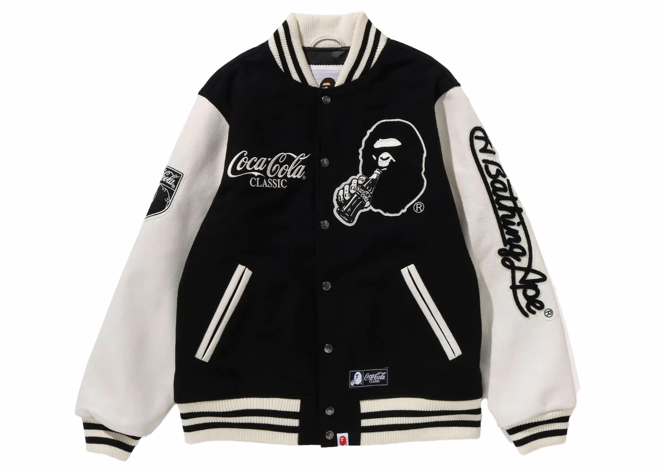 BAPE x Coca-Cola Varsity Jacket Black