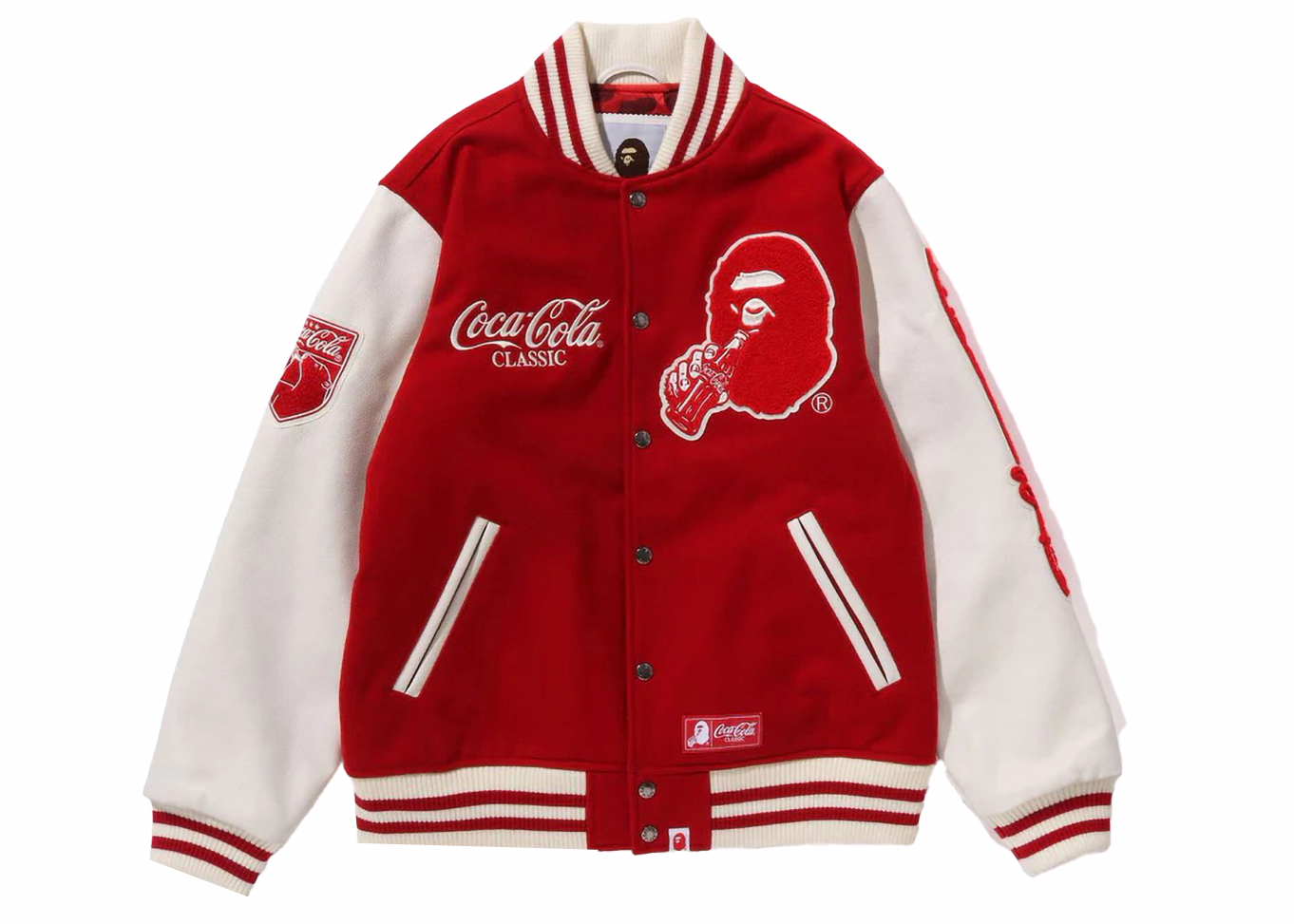 BAPE x Coca-Cola Varsity Jacket Red Men's - FW23 - GB