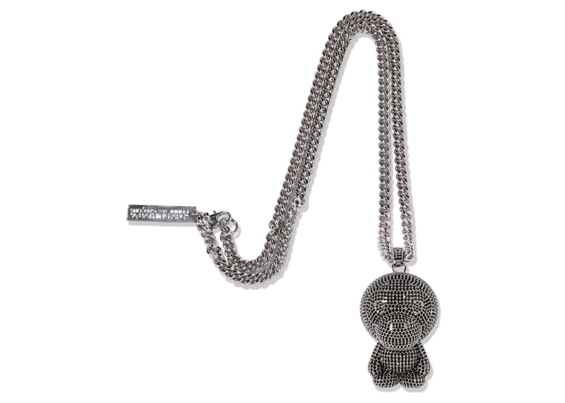 BAPE x Comme des Garcon Osaka Baby Milo Necklace Silver/Black