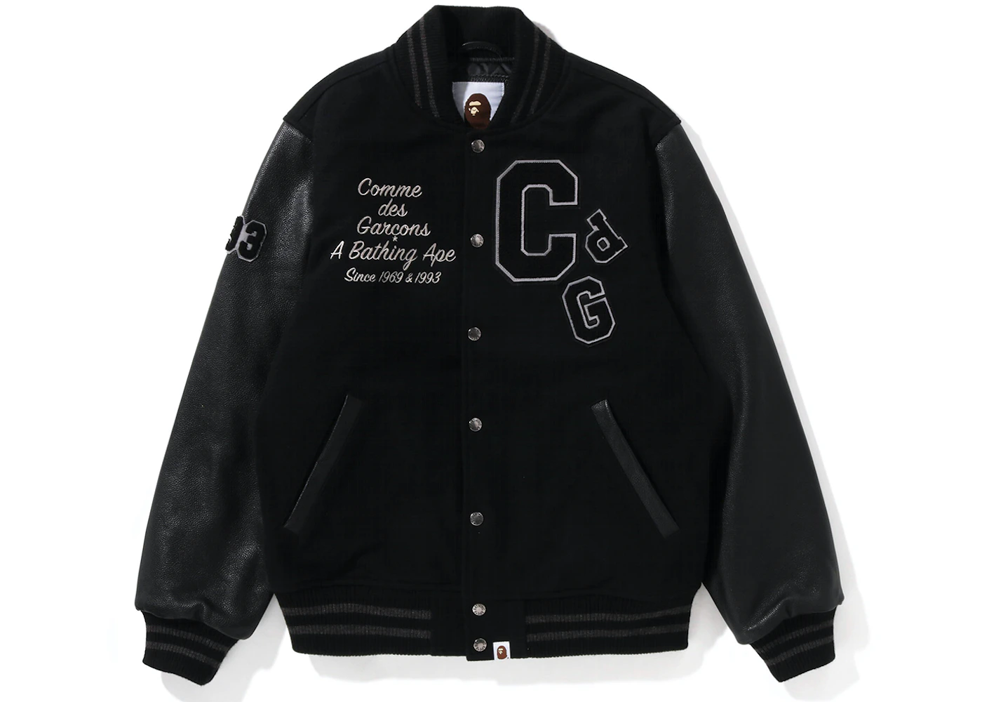 BAPE x Comme des Garcons Osaka Exclusive Varsity Jacket Black Men's ...