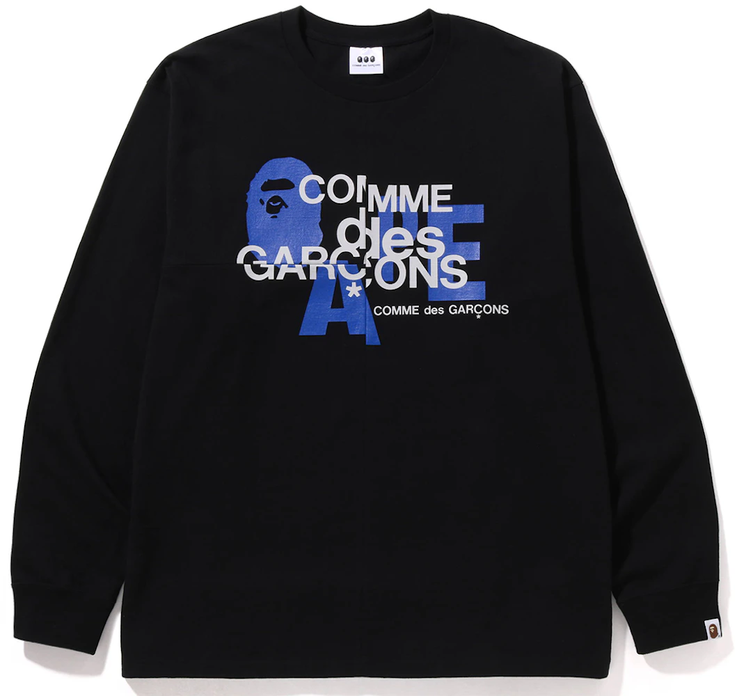 BAPE x Comme des Garcons Osaka L/S T-Shirt Black Blue Men's - FW22 - US