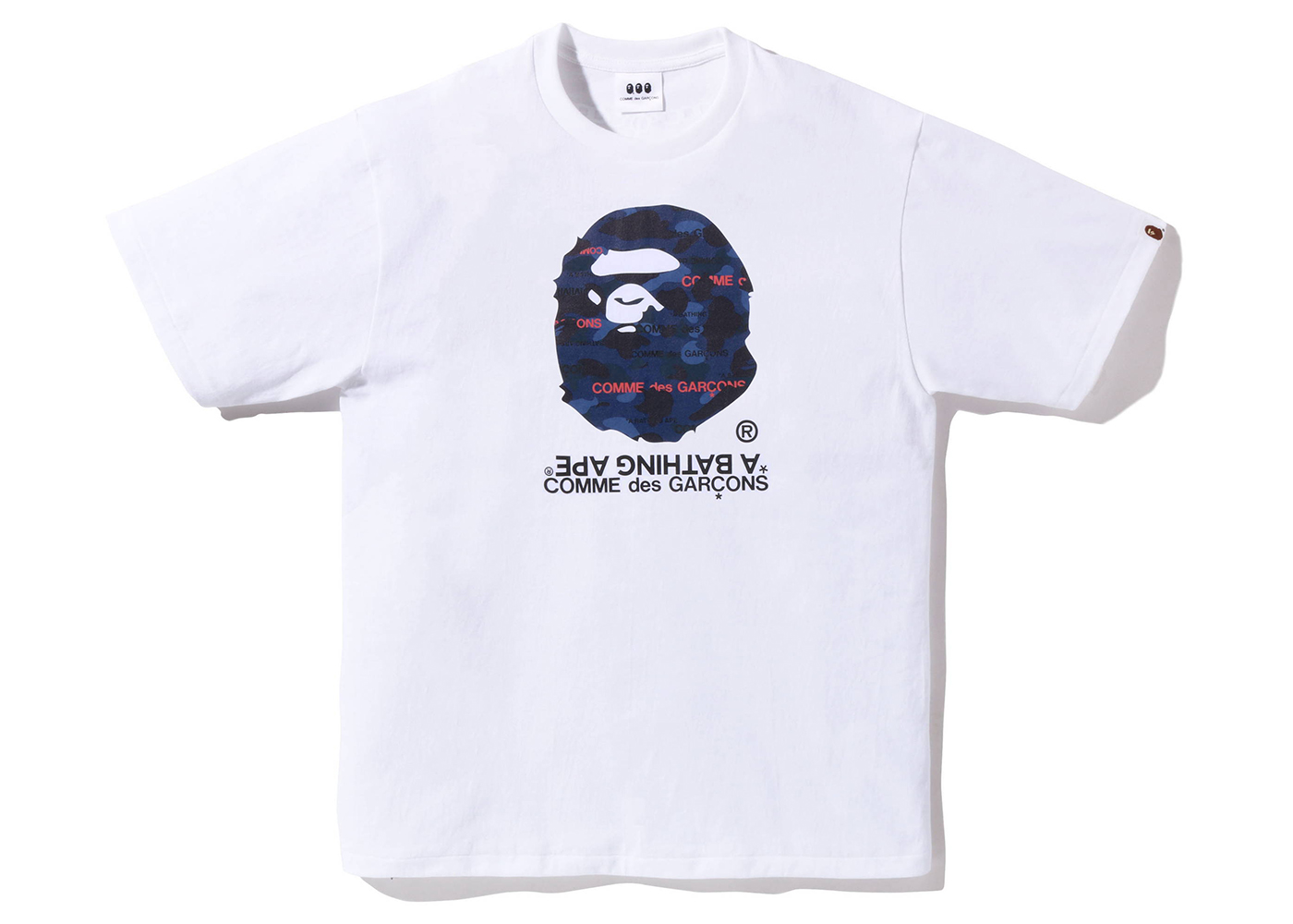 BAPE x Comme des Garcons Osaka T-Shirt White Navy - FW22 男士- TW