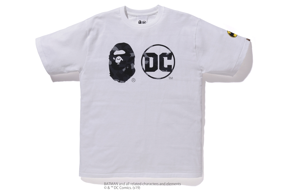 BAPE x DC Batman Apehead DC Logo Tee White/Black Men's - SS19 - US