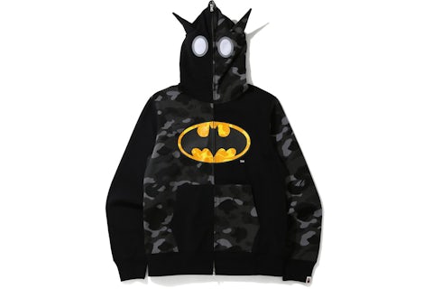 BAPE x Sudadera con capucha DC Batman Full Zip Negro Hombre FW20