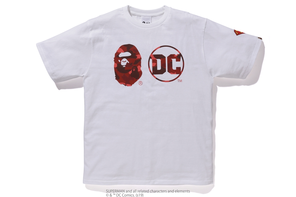 BAPE x DC Batman Apehead DC Logo Tee White/Black Men's - SS19 - US