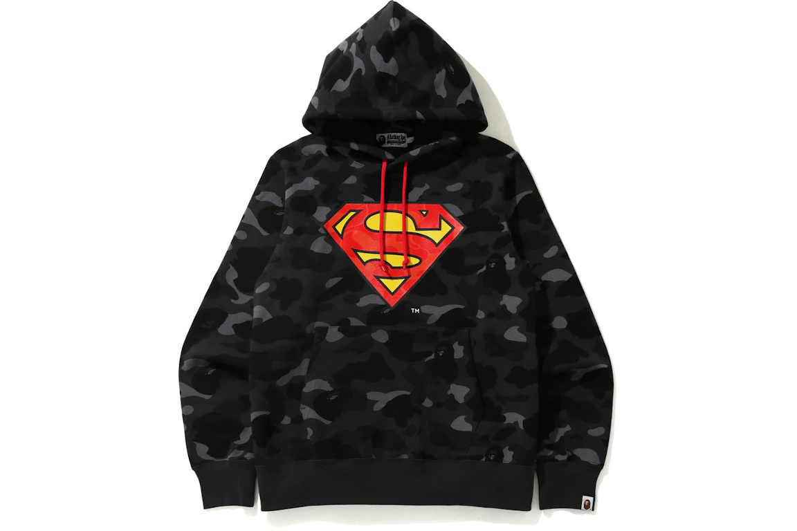 BAPE x DC Superman Camo Pullover Hoodie Black