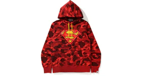 BAPE x DC Superman Camo Pullover Hoodie Red