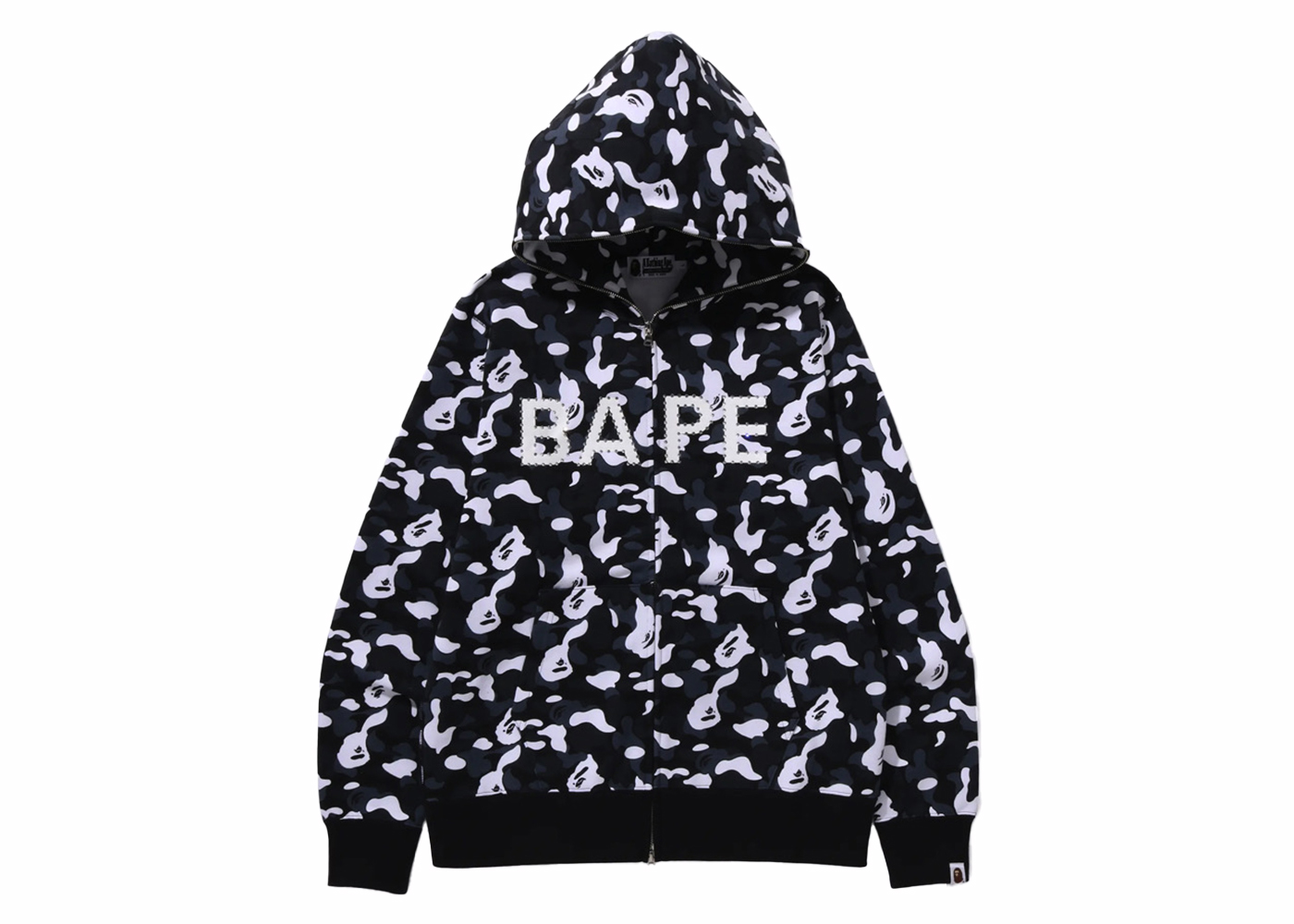 BAPE x DSM Camo Crystal Stone Full Zip Hoodie Black