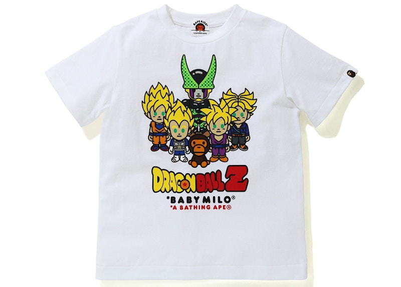BAPE x Dragon Ball Z Baby Milo Super Saiyan & Cell Kids Tee White/Yellow Men's SS20 US