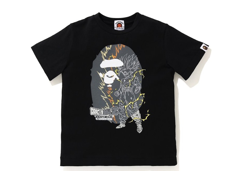 Pre-owned Bape X Dragon Ball Z Son Gohan Big Ape Head Kids Tee Shirt In Black