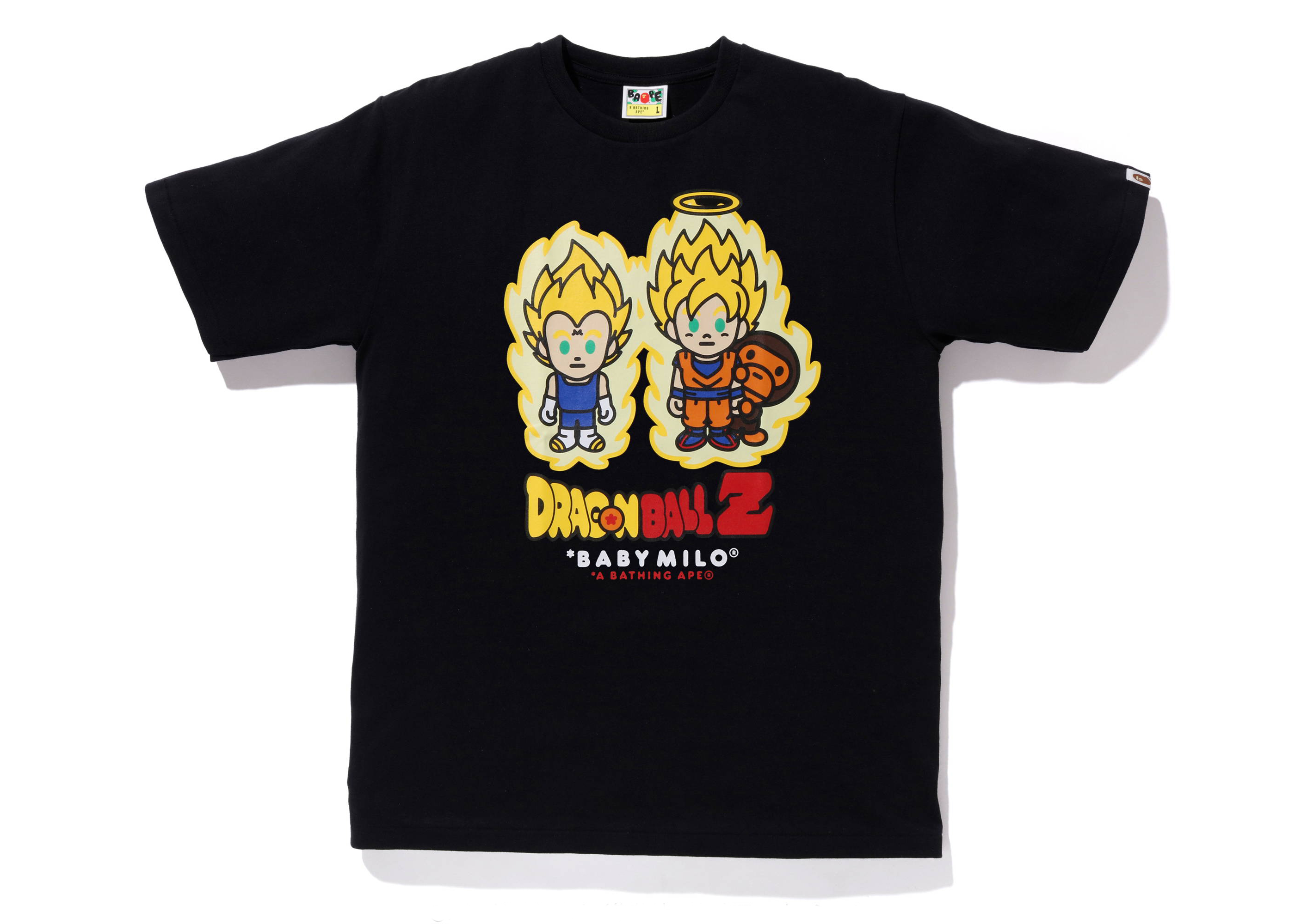 BAPE x Dragon Ball Z Super Saiyan Vegeta & Son Goku Baby Milo Tee ...