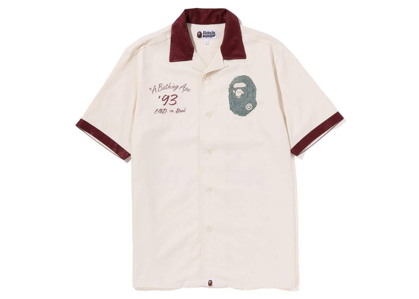 BAPE x END. Bowling Shirt Ivory Men's - FW22 - US