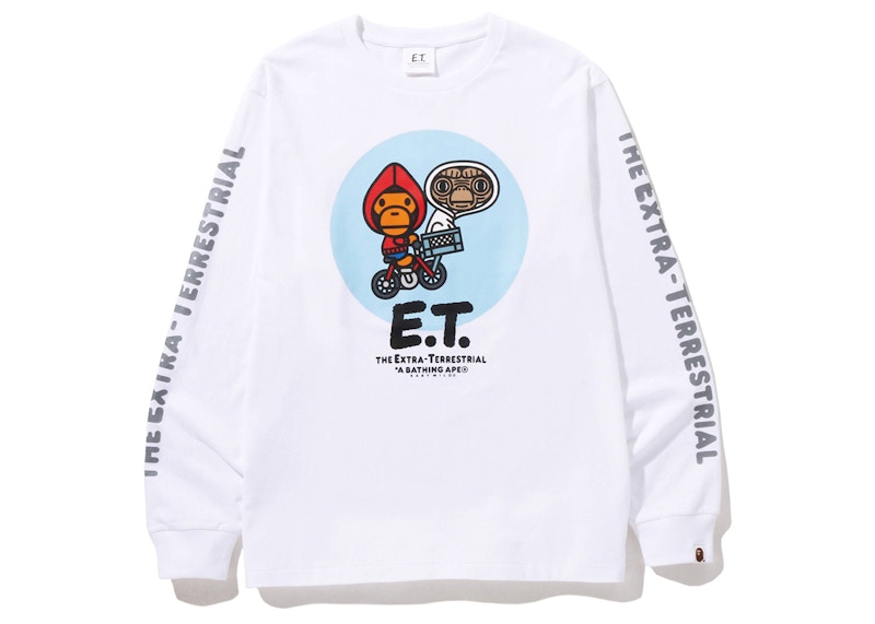 BAPE x E.T. Baby Milo L/S Tee White Men's - FW22 - US