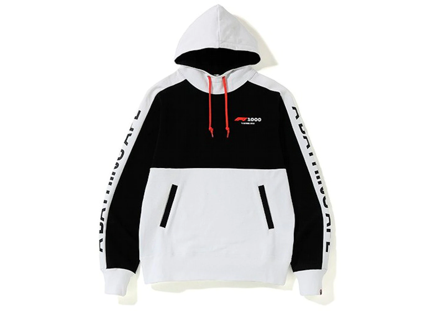 BAPE x F1 1000 Two Tone Pullover Hoodie Black/White Men's - SS19 - US