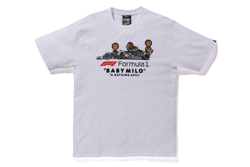 BAPE x F1 Baby Milo Photo Tee White Men's - FW19 - US