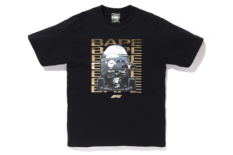 BAPE x F1 Photo Ape Head Tee Black