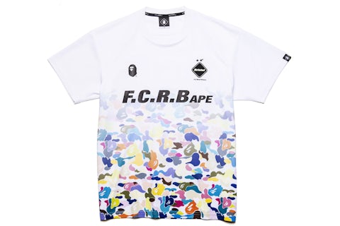 BAPE x F.C.R.B. Game Shirt White Men's - SS19 - US BAPE x F.C.R.B. Game Shirt White Men's - SS19 - US