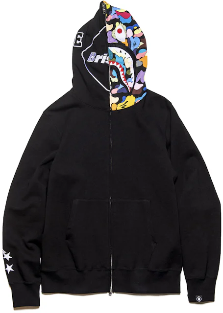 BAPE x F.C.R.B. Shark Full Zip Hoodie Black