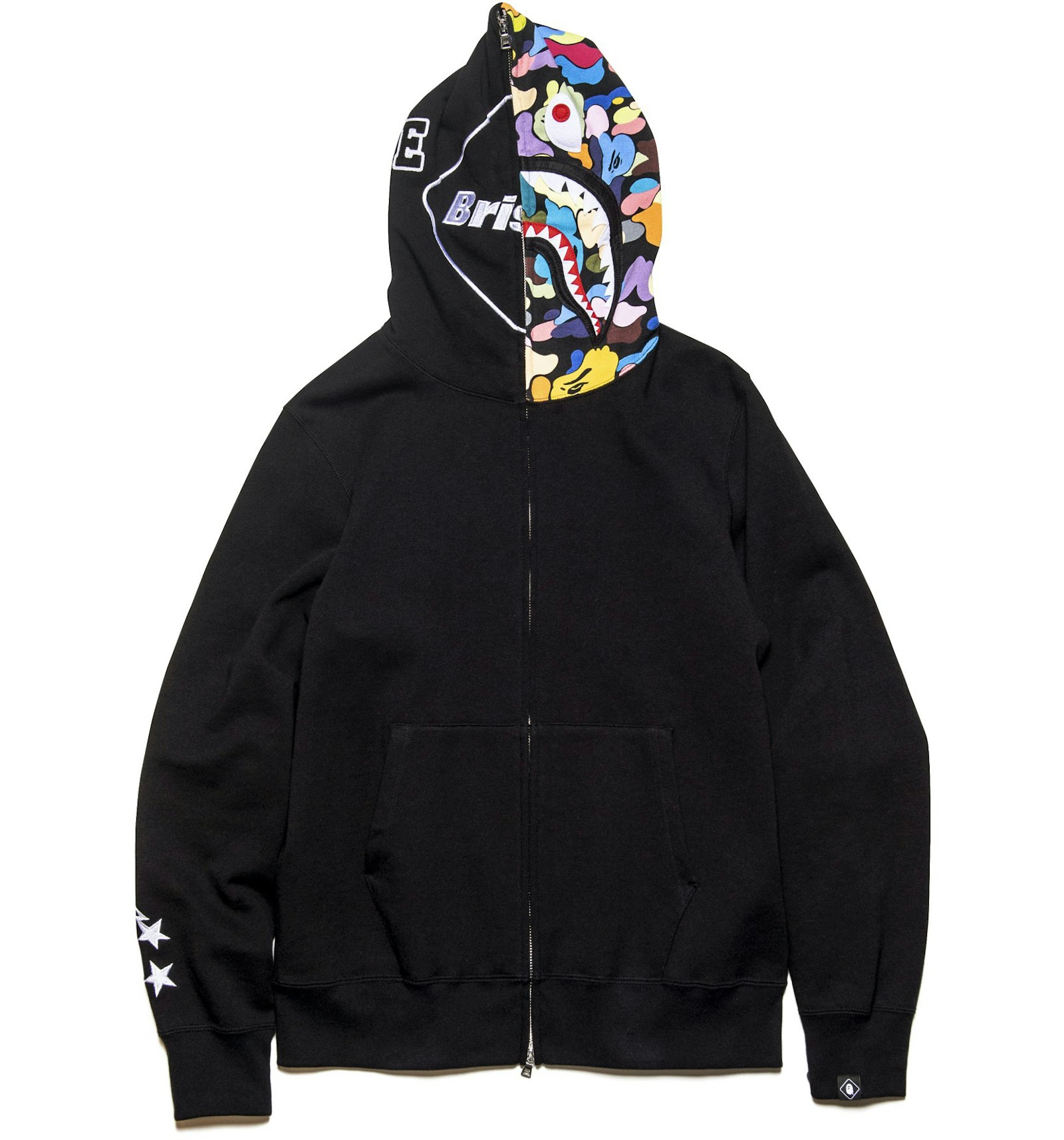 BAPE x F.C.R.B. Shark Full Zip Hoodie Black