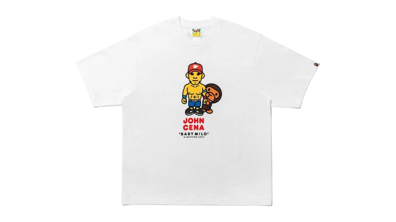 メンズ 【 BAPE X WWE 】WRESTLERS BABY MILO BAPE x Fanatics x WWE John Cena Baby Milo Relaxed Fit Tee White