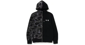 BAPE x Fred Perry Color Camo Zip Hoodie Black