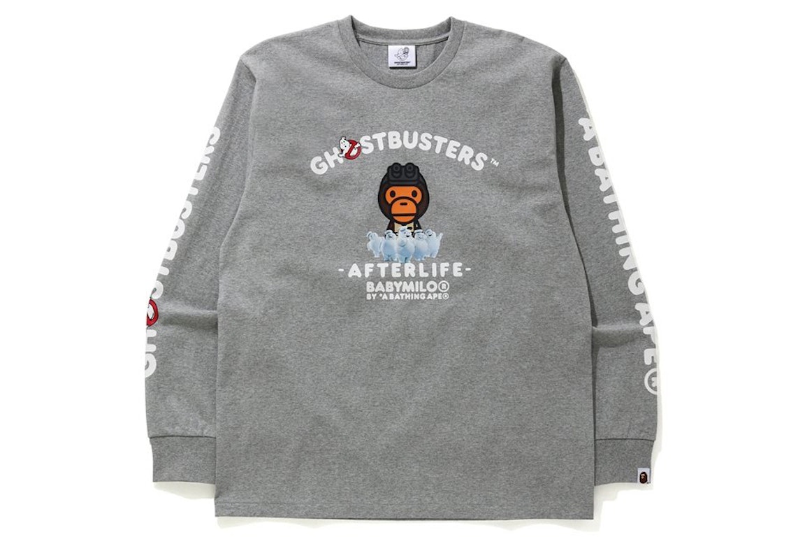Pre-owned Bape X Ghostbusters Baby Milo L/s Tee Gray