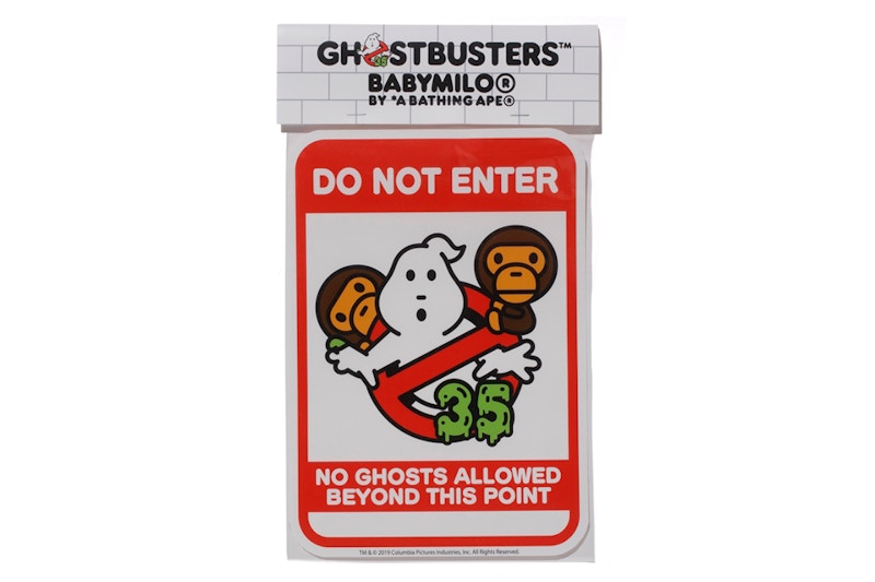 BAPE x Ghostbusters Baby Milo Pegatina Blanco
