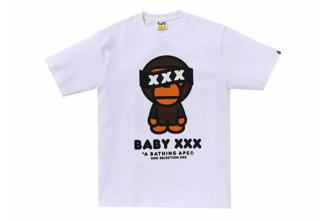 Pre-owned Bape X God Selection Xxx Baby Milo Tee White