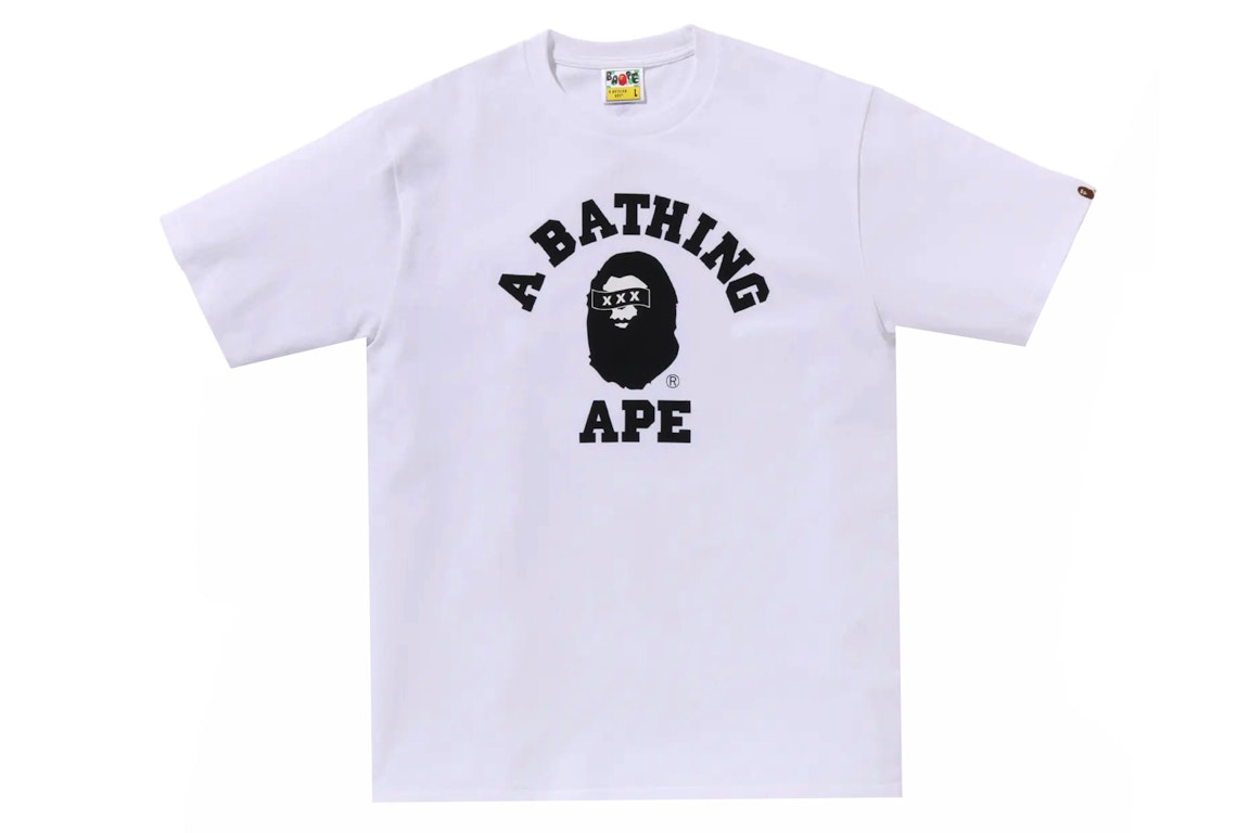 Pre-owned Bape X God Selection Xxx College Tee White