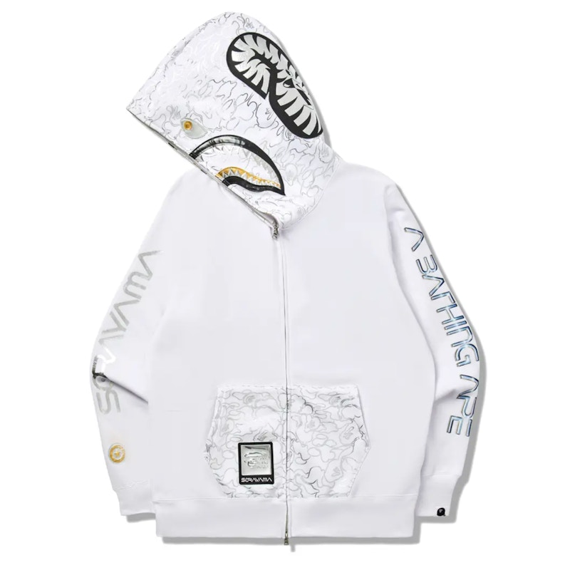 White hot sale bape hoodie