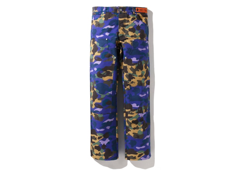 BAPE x Heron Preston Mix 1st Camo Duck Painter Pants Purple Men s