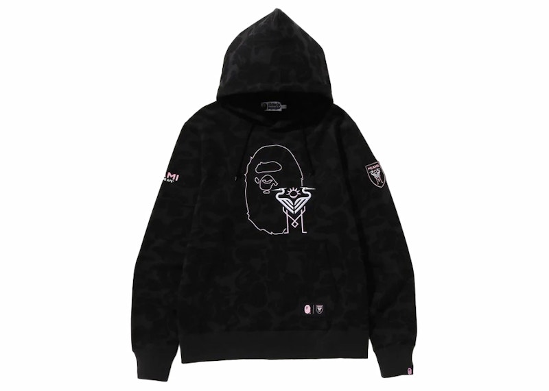 BAPE x Inter Miami CF Camo Pullover Hoodie Black