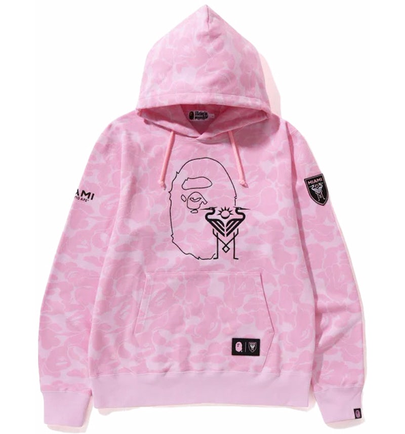 BAPE x Inter Miami CF Tarnfarbe Pullover Hoodie Rosa Herren FW23
