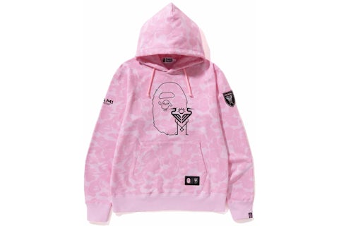 BAPE x Inter Miami CF Camo Pullover Hoodie Pink Men's FW23 US