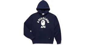 BAPE x JJJJound Relaxed Classic College Pullover Hoodie Navy