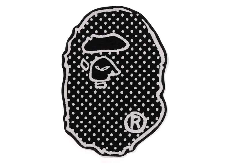 Pre-owned Bape X Joshua Vides Ape Head Rug In Black