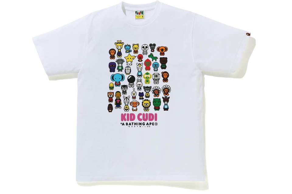 Bape X Kid Cudi Baby Milo Friends Tee White Ss21 Bape X Kid Cudi Baby Milo Friends Tee White Ss21