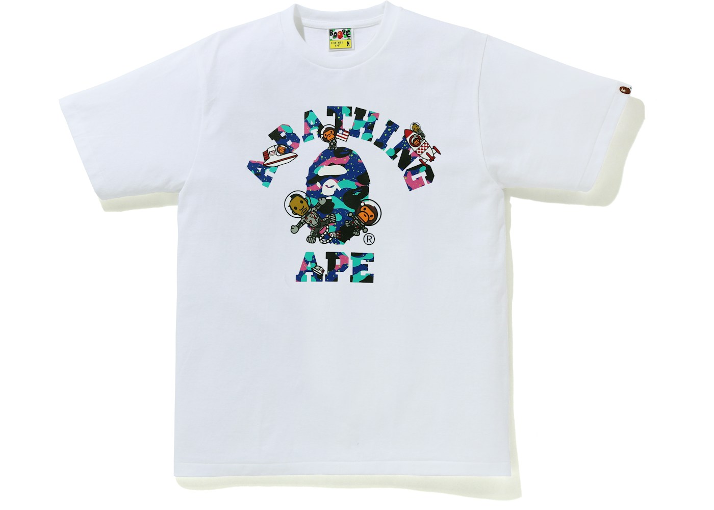Bape X Kid Cudi College Moon Man Tee White Ss21 Bape X Kid Cudi College Moon Man Tee White Ss21
