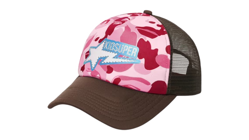 BAPE x KidSuper Sta Logo Rhinestone Trucker Cap Pink - SS25 - JP