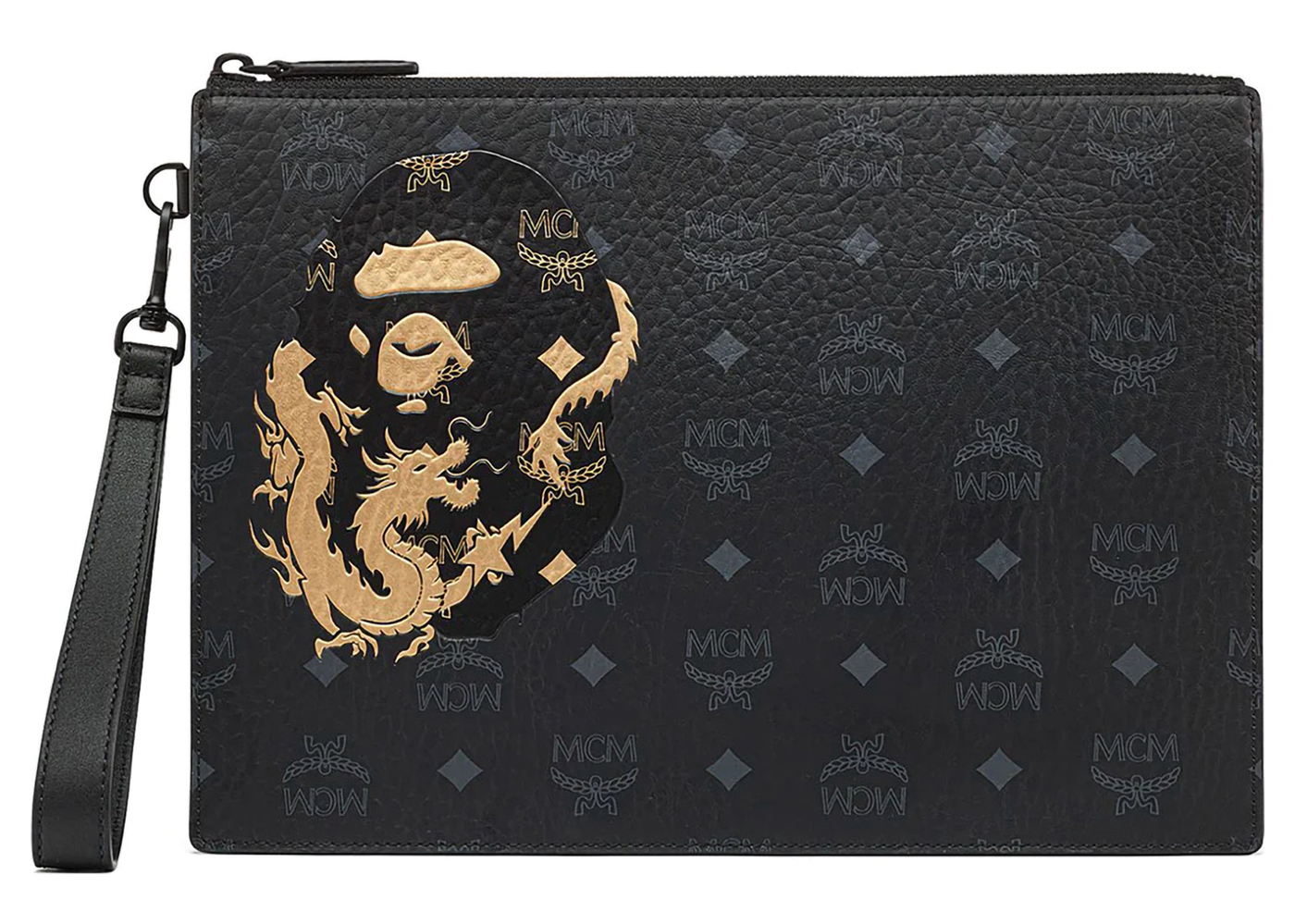 BAPE x MCM Flat Pouch Black SS24 US