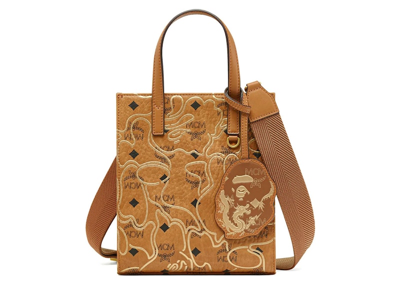 BAPE x MCM Mini Tote Bag Beige