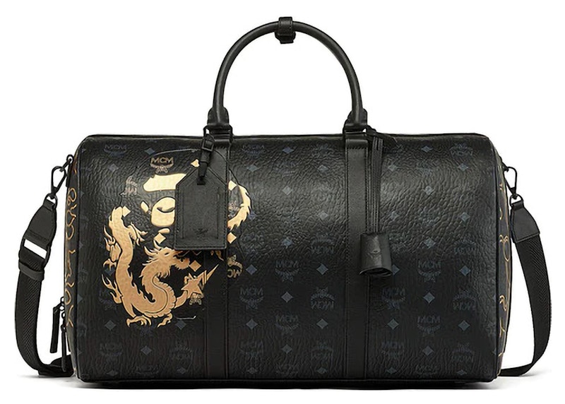 Mcm duffle bag black sale