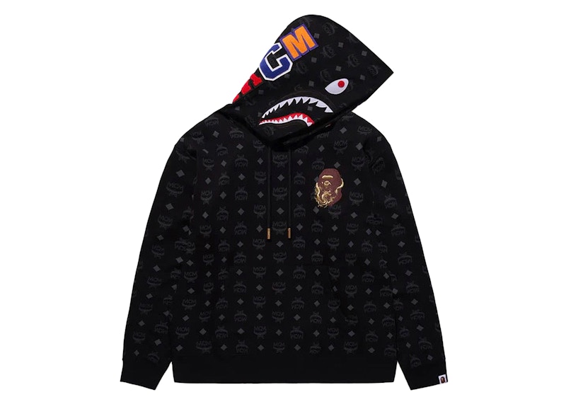 BAPE x MCM Shark Pullover Hoodie Black